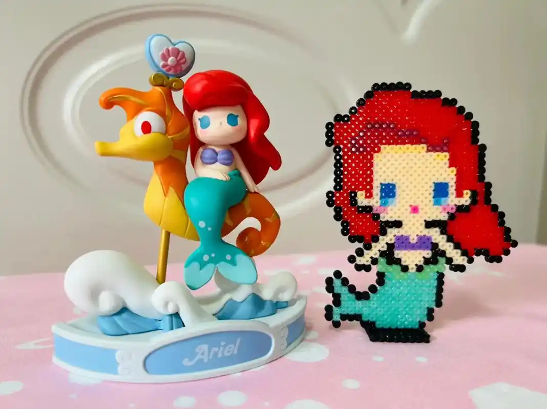 拼豆ing. 迪士尼公主之《小美人鱼》爱丽儿 图纸来自@ - 抖音