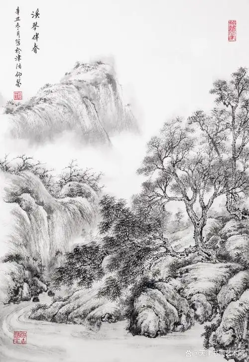 画家陈仰曌水墨山水画