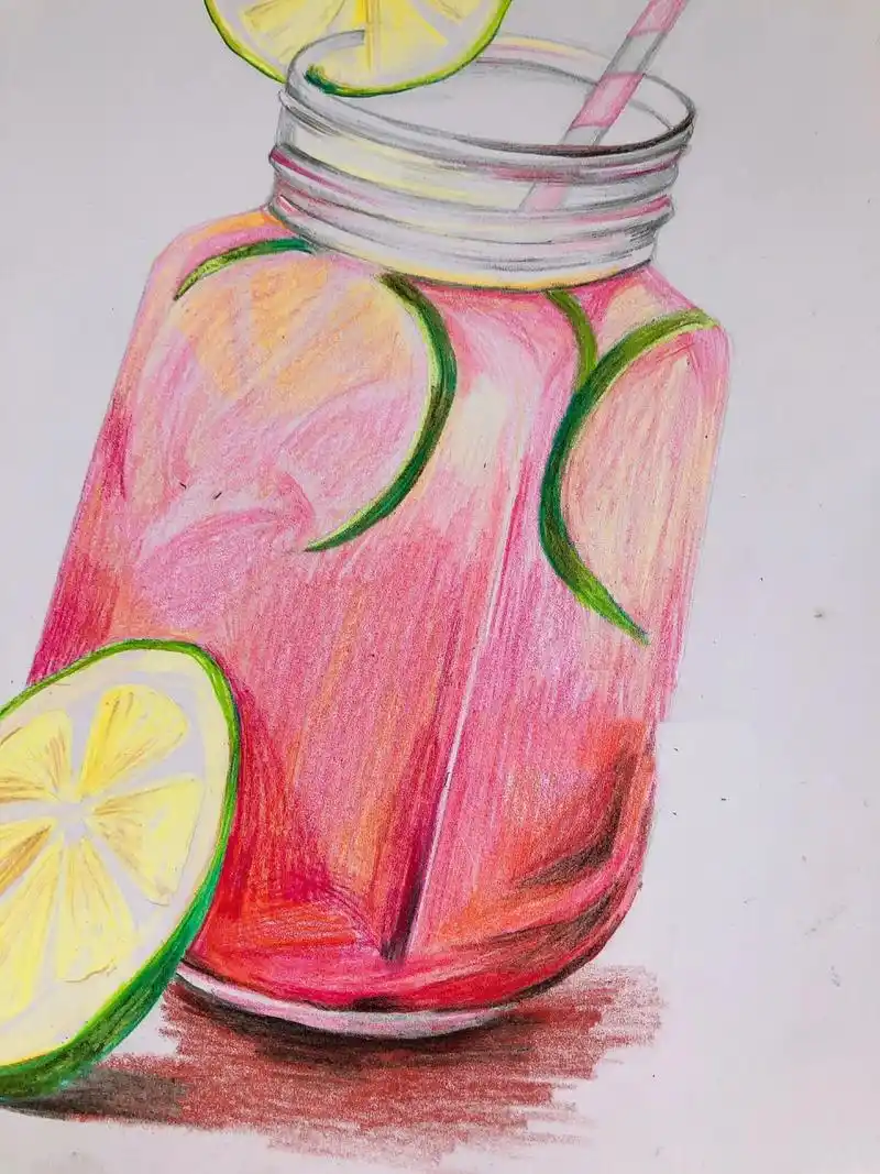 彩铅饮料04   彩铅绘画,彩铅入门