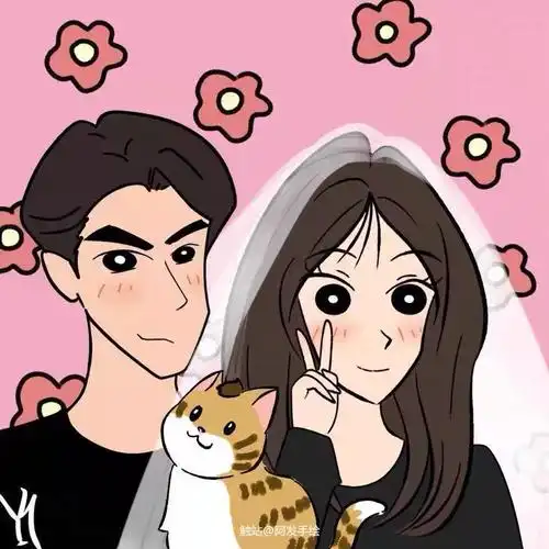 蜡笔小新风格ins风格卡通头像手绘插画图片壁纸