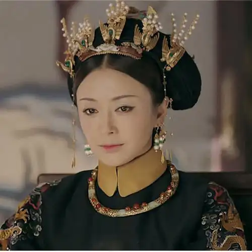 延禧攻略富察皇后容音秦岚古装头饰演出复古宫廷秀禾服头饰凤冠