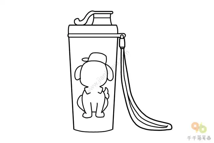 可爱小狗水杯简笔画