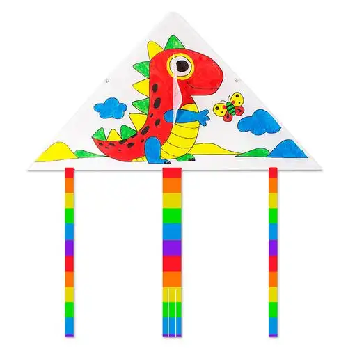 风筝2021年新款儿童手工diy材料空白涂色手持风筝