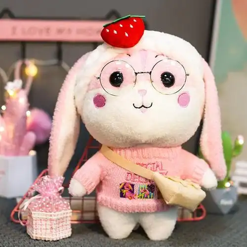 兔子解闷玩具可爱毛绒玩具超萌垂耳兔娃娃公仔睡觉玩偶生日礼物