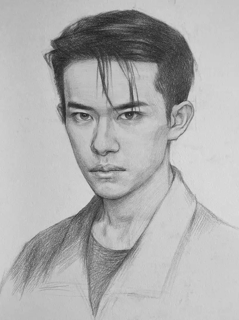 素描易烊千玺,画的太棒了.#素描# #绘画# #美术生