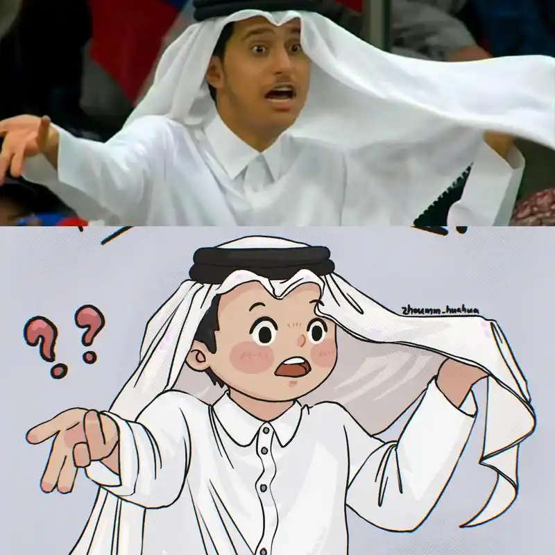 彷惶无助的卡塔尔王子.有钱人也不快乐了 #照片转手绘 #pr - 抖音