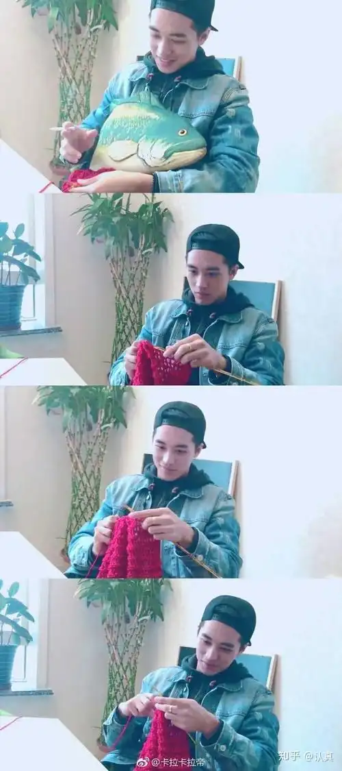 求一张许魏洲在上瘾花絮里面边织围巾边抽烟的照片抽烟那一刻真的好a