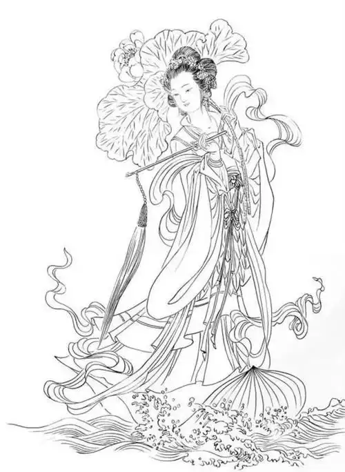 素材白描神话人物