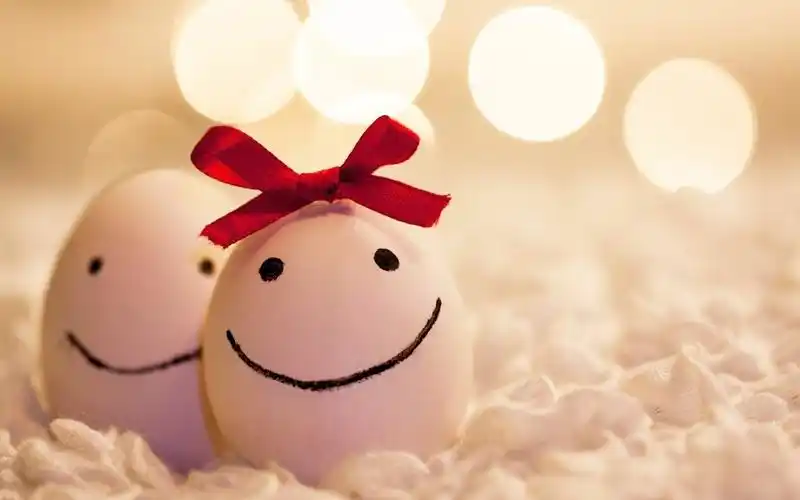 小清新蝴蝶结可爱鸡蛋电脑桌面壁纸图片下载