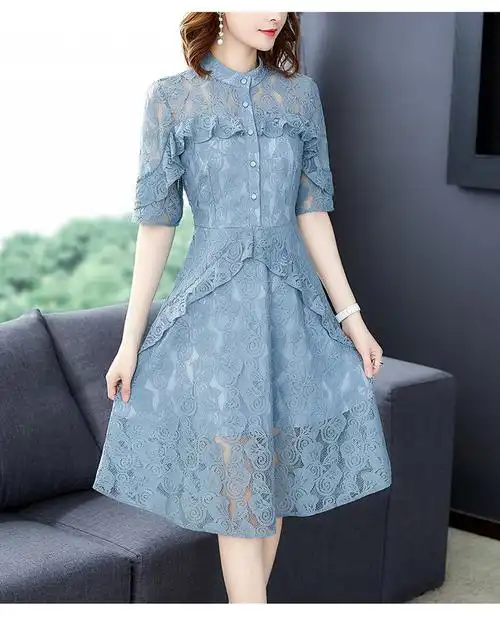 gt2019夏季新款蕾丝连衣裙女小清新显瘦女裙zyl9532