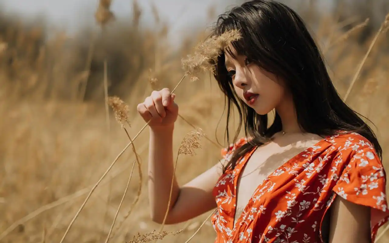 性感深v长裙美女野外写真高清壁纸.网罗最热门的明星,美女,卡通等图片