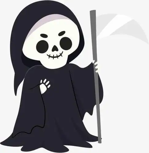 恐怖的死神头像简笔画