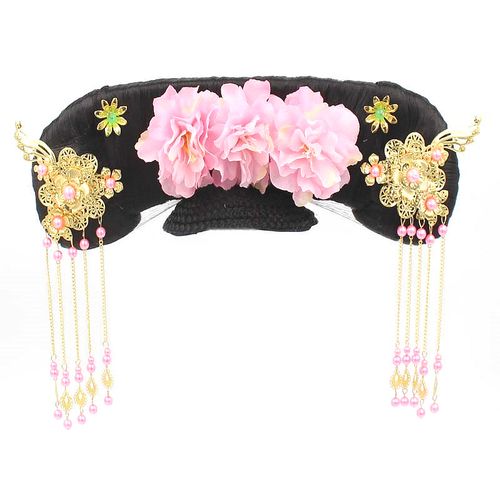 清朝满族公主头饰妃子格格旗头答应皇后宫廷假发宫女套装儿童发饰