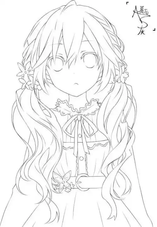 黑白线稿:人物临摹线稿_人物