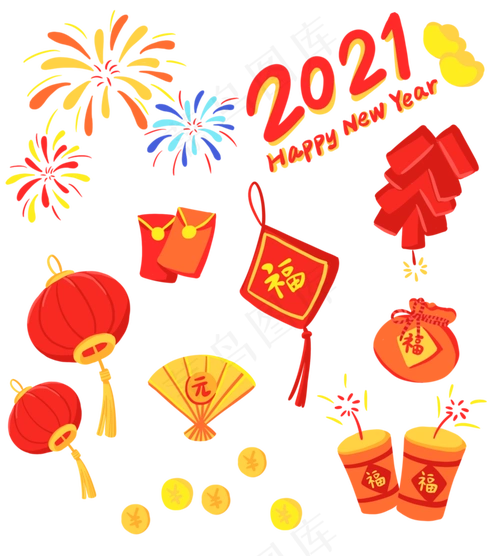 本素材作品名称为元旦新年