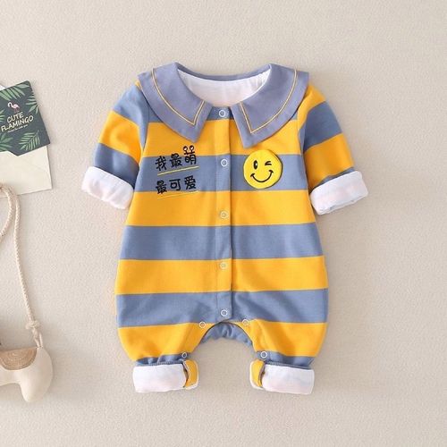 幼儿婴儿连体衣春秋外出宝宝可爱网红超洋气衣单层纯棉连体衣