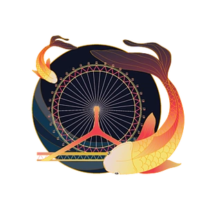 国潮地标建筑天津之眼矢量图