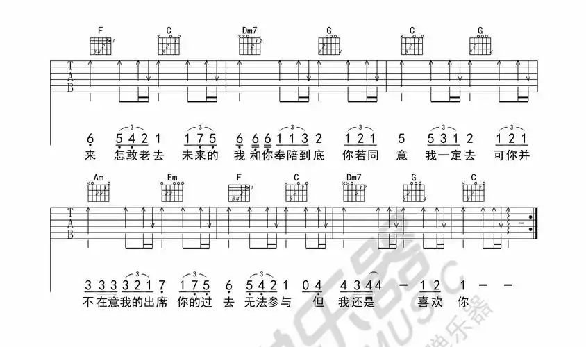遥远的你吉他谱陈曦图片谱完整版