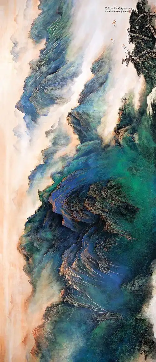 泼彩山水画图片大全 现代泼彩山水画图片大全