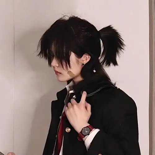 武士头男假发鲻鱼头狼尾酷帅逼真自然舞台表演自然中性