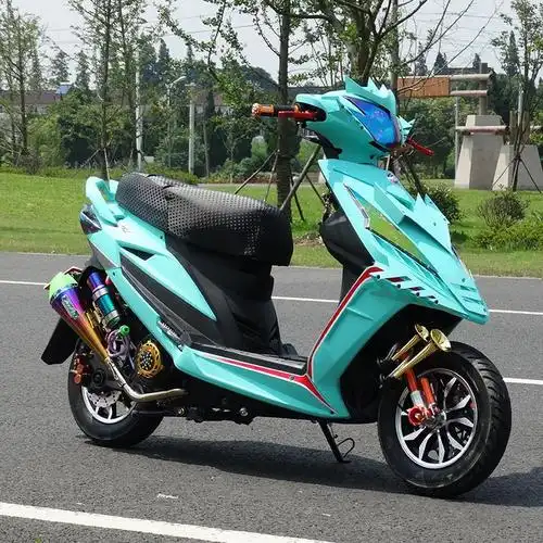 澳派全新可改装白幽灵一三代鬼火摩托车踏板车燃油助力整车代步男125