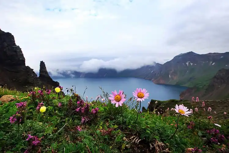 天池,山,长白山,中国