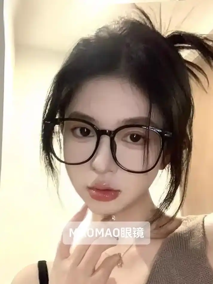 复古圆形大框眼镜,才是显脸小眼镜里的神器!女生戴很好看!#眼 - 抖音