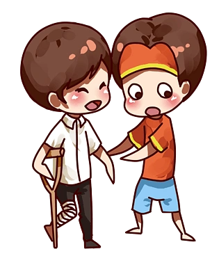 卡通手绘人物助残日帮助盲人残疾人pngpsd2000*2000卡通手绘人物助残