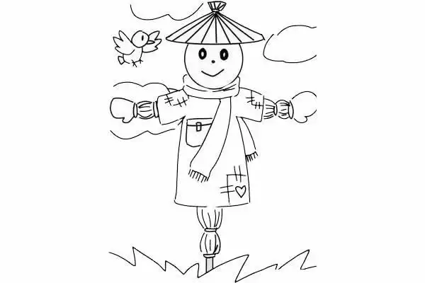 稻草人怎么画简笔画简单又好看