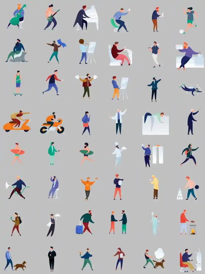 扁平人物素材.#ps #素材 #素材分享 #创作灵感 #海报 - 抖音