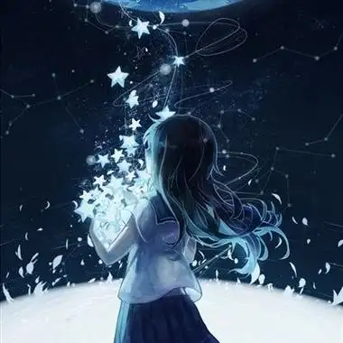 星空下的女生头像梦幻星空下的女孩图片
