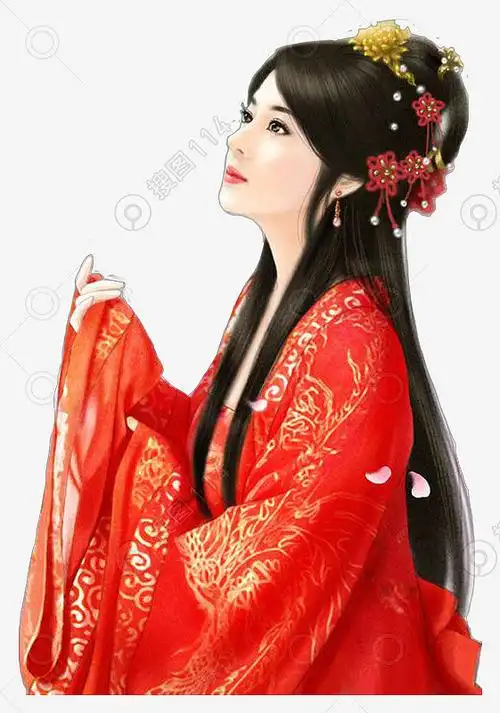 红装宫廷古风插画美女