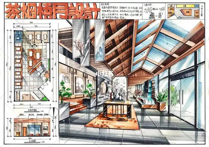 室内设计考研马克笔快题设计