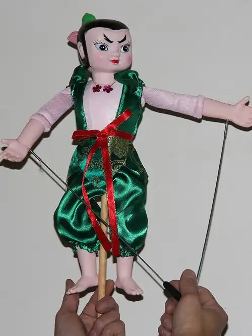 杖头木偶王子白雪公主系列剧场同款益智玩具传统工艺品摆件送底座