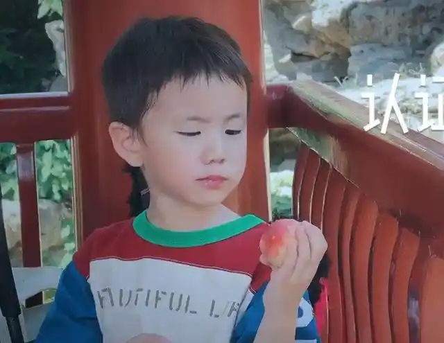 黄磊老婆假期晒娃小儿子摘下口罩露正脸五官遗传了谁一望而知