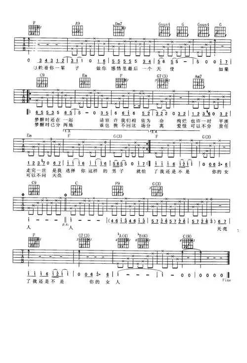 梦醒了吉他谱那英