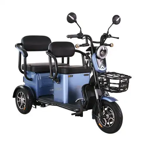 双排座电动三轮车 家用代步车老年小型带棚三轮电瓶车