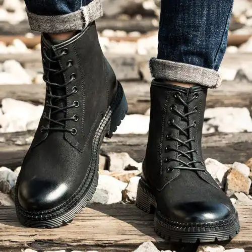 马丁靴男沙漠靴短靴工装靴韩版复古男士保暖靴子透气男鞋休闲鞋潮