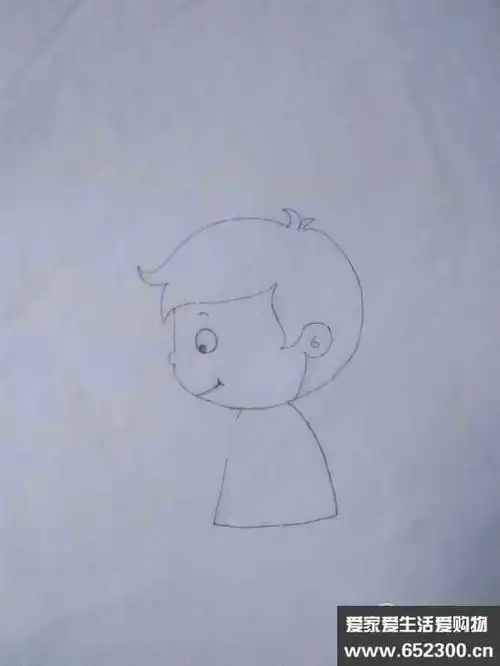 男孩侧面简笔画步骤 简笔画图片大全-普车都