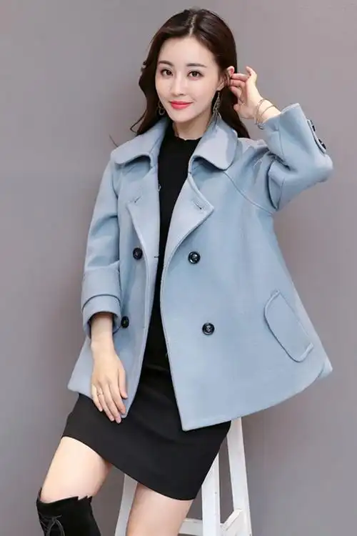 蓝色外套短款_价格_品牌_图片_怎么样 蘑菇街