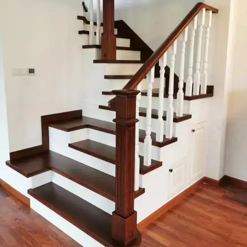 厂家直销红橡木实木楼梯踏板 定制成品烤漆别墅木梯踏步板