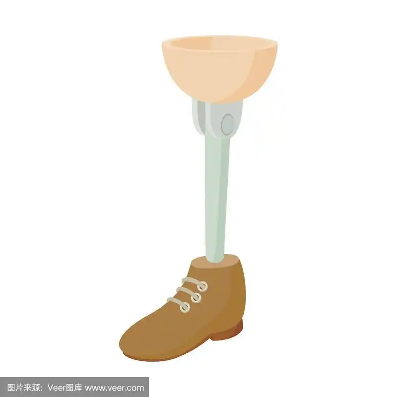 假肢腿图标,卡通风格