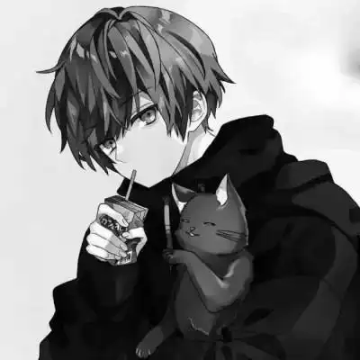 优质动漫男头黑白