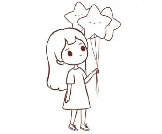 女孩简笔画 女孩简笔画扎马尾