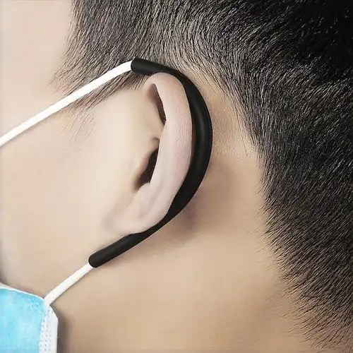 工厂定做硅胶口罩绳挂钩成人儿童防滑防耳勒防痛舒适软胶护耳绳套-阿