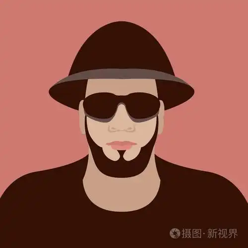 人脸矢量插画平面样式前面