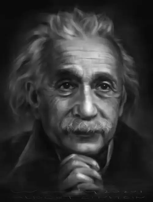 手绘板 人物肖像画 爱因斯坦