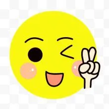 卡通笑脸剪刀手