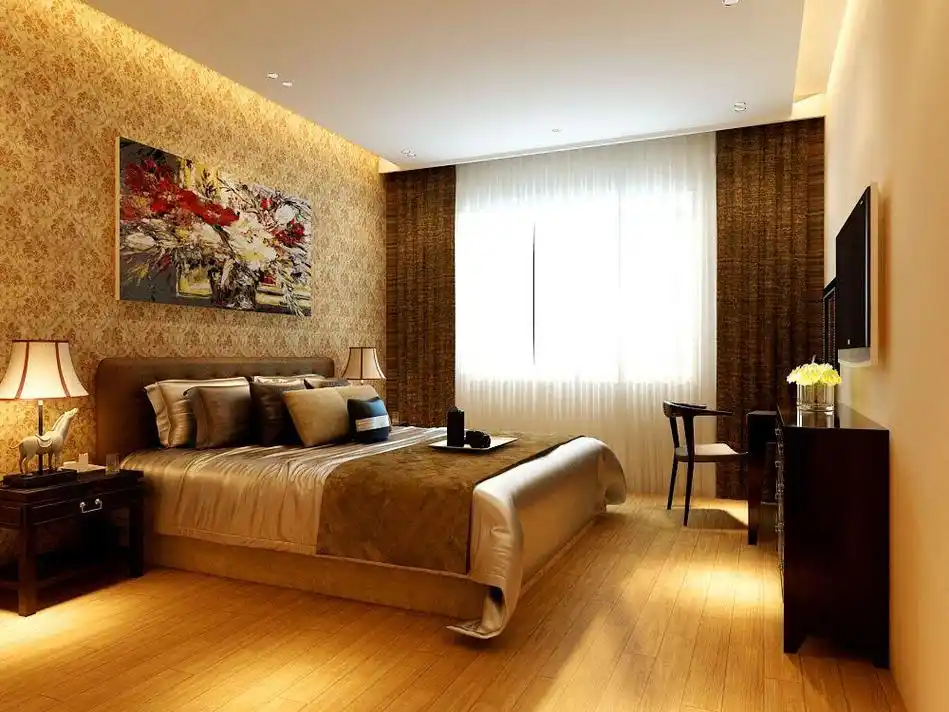 白色的墙面,深棕色的地板和家具配什么颜色的沙发好看