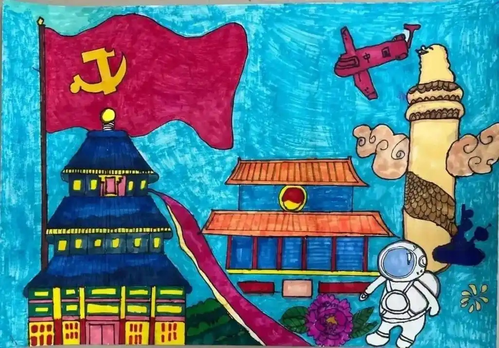 童心向党喜迎二十大手抄报作品